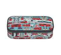 Astuccio con stampa "I Like London", grande capacità, astuccio multiuso per trucchi con cerniera, Nero , Taglia unica, Beauty case