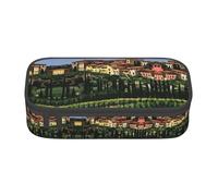 Astuccio con stampa italiana-toscana, astuccio grande capacità, astuccio multiuso per trucchi con cerniera, Nero , Taglia unica, Beauty case