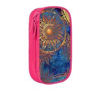 Astuccio con stampa mandala cielo stellato, pratico astuccio multi-scomparto per ufficio, viaggi, scuola, arte e uso quotidiano, rosa, Taglia unica, Con tasca per il