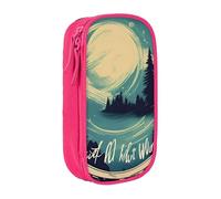 Astuccio con stampa "Not All Who Wander are Lost 1", pratico astuccio multiscomparto per ufficio, viaggi, scuola, arte e uso quotidiano, rosa, Taglia unica, Con tasca per il