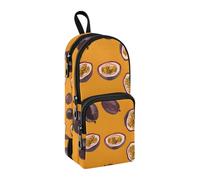 Astuccio con texture a frutto della passione, grande capacità, astuccio portapenne con scomparto per studenti, a forma di zaino, organizer per cancelleria, astuccio per matite e pennarelli, per