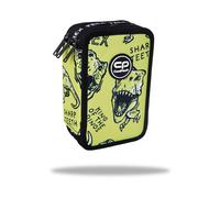 CoolPack Astuccio XXL a 3 scomparti per la scuola, astuccio, astuccio per ragazze, ragazzi, 44 pezzi, con 3 piani, Dino Adventure, Multicolore., Astuccio per matite