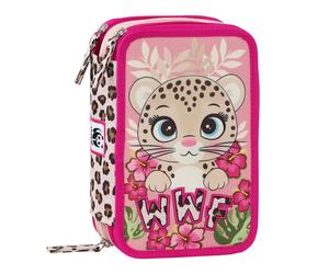 Astuccio Corredo 3 Zip Leopardo Wwf Illustrato