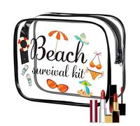 Astuccio cosmetico da viaggio, astuccio trasparente con cerniera di grande capacità, astuccio da toilette cosmetico per donna, per bagno, piscina, palestra, hotel, campeggio, donne e uomini