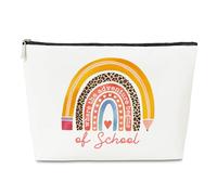 Astuccio cosmetico per il primo giorno di scuola e per l'apprezzamento degli insegnanti, regalo preppy per studenti, borsa per il trucco regalo per la settimana degli insegnanti, dove inizia