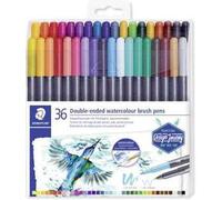 Pacchetto stadtleler 3001 di 36 acquerelli a doppio tip - colori assortiti