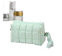 Astuccio da bagno, organizer moderno, borsa da toilette da viaggio trapuntata, per donne, fidanzata, studenti, rossetti, lozioni, ombretti, correttore, dormitorio, campeggio, rendering, verde, Fare