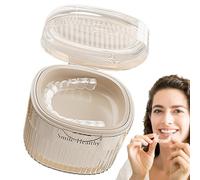 Astuccio da bagno per protesi - Contenitore per protesi dentarie, scatola di ritenzione dei fori di drenaggio | Bagni per protesi con scatola di tenuta sicura