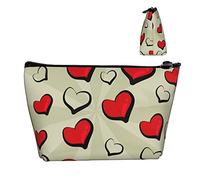 Astuccio da toilette Astuccio per trucchi con motivo a cuore psichedelico per donna Borsa per il trasporto di cosmetici Conservazione dei trucchi, Borse organizer da toilette leggere con cerniera