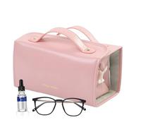 Astuccio da toilette da donna, 4 in 1, grande capacità, con 4 scomparti staccabili, borsa per il trucco da viaggio, per le donne per la cura della pelle e la bellezza del bagno da viaggio, Rosa, Se