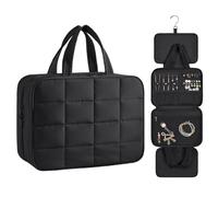 Astuccio da toilette da donna, custodia impermeabile | scomparti per borsa da viaggio per WC, per esterni, palestra, dormitorio, campeggio, trucco, gioielli, collana