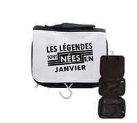 Astuccio da toilette da viaggio per appendere leggende nate nel mese di gennaio, Nero , taglia unica