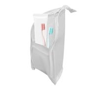 Astuccio da toilette - organizer impermeabile pieghevole, sospeso, astuccio trasparente per trucco in piedi | per detergente viso lozione dentifricio sapone campeggio viaggi d'affari e weekend, bianco