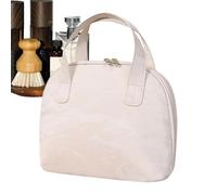 Astuccio da toilette per donna, astuccio cosmetico impermeabile, astuccio da toilette con maniglie, per WC, cura della pelle, stoccaggio, vacanze, viaggi d'affari, dormitorio, Colore Crema, Fare