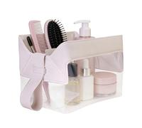 Astuccio da toilette trasparente - Astuccio da viaggio con chiusura magnetica per il trucco, tasca portaoggetti in formato sottile, per uomini e donne, da viaggio, beige, Se référer au descriptif
