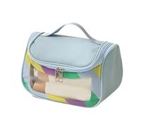 Astuccio da toilette trasparente da viaggio - astuccio trasparente impermeabile all'acqua, astuccio da trucco da viaggio, astuccio da trucco visibile per le fughe del fine settimana, blu, Se référer