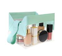 Astuccio da toilette trasparente per trucco e da viaggio, tasca portacosmetici, per vanity, bagno, viaggi d'affari, vacanze, donne, verde, Se référer au descriptif, riferimento alla