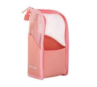 Astuccio da trucco a base di design compatto e impermeabile, borsa da viaggio per trucco, organizer per pennelli, matite, cure, bellezza, bagno, hotel, Rosa, Se référer au descriptif, Fare riferimento