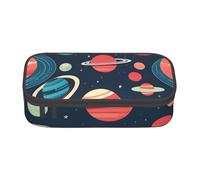 Astuccio da viaggio con stampa di pianeti dello spazio esterno, 21 x 5 x 9 cm, borsa funzionale per forniture per ufficio