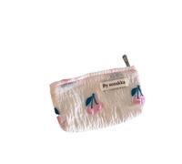 Astuccio da viaggio in tela con motivo floreale in rilievo retrò, 14, Taglia unica