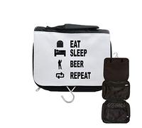 Astuccio da viaggio per appendere Eat Sleep birra, Nero , taglia unica