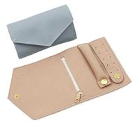 Astuccio da viaggio per gioielli, Organizer for gioielli multicolore, borsa for rotoli, portaoggetti da viaggio, orecchini, collane, bracciali(Light Blue)