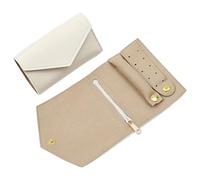 Astuccio da viaggio per gioielli, Organizer for gioielli multicolore, borsa for rotoli, portaoggetti da viaggio, orecchini, collane, bracciali(White)