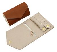 Astuccio da viaggio per gioielli, Organizer for gioielli multicolore, borsa for rotoli, portaoggetti da viaggio, orecchini, collane, bracciali(Brown)