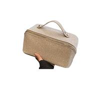 Astuccio da viaggio per trucchi, astuccio per trucchi, astuccio per trucchi, borsa per trucchi, borsa portatile per artista, con cerniera, per donne, ragazze, cosmetici, pennelli per il trucco, oro