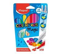 Astuccio di 10 pennarelli magici lavabili Maped Color'Peps con 2 rivelatori