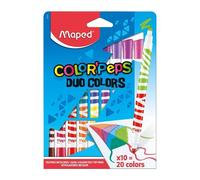 Astuccio di 10 pennarelli Maped Color'peps a doppia punta lavabili