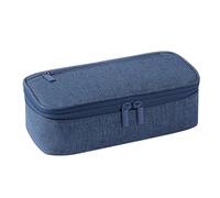 Astuccio di grande capacità, astuccio per matite di grande capacità, astuccio con cerniera, organizer per penne, cosmetici, organizer da scrivania, astuccio per pennarelli universitari, Blu (blu navy