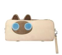 Astuccio di grande capacità, colore nero, astuccio per penne a forma di gatto, organizer per ufficio e scuola, per adolescenti, ragazzi, ragazze, adulti, uomini e donne, Beige e giallo , Refer to