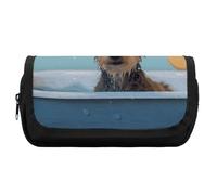 Astuccio di grande capacità con cane divertente nella vasca da bagno astuccio per matite da uomo borsa estetica portapenne organizer per strumenti da ufficio, Stile:, Taglia unica