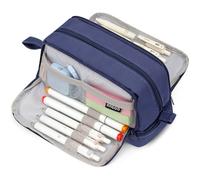 Astuccio di grande capacità con scomparti blu navy astuccio per matite forniture scolastiche per ragazzi grande astuccio per ragazzi adolescenti extra large speciale astuccio per penne con cerniera