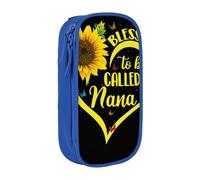 Astuccio di grande capacità con scomparto con cerniera per matite e penne, organizer durevole e grande astuccio per cancelleria/Benedetto per essere chiamato girasole, Blu, Taglia unica, Organizer per