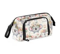 Astuccio di grande capacità, con simpatico koala, lama e topo, astuccio per cancelleria, per scuola, università, ufficio, per adolescenti, adulti e studenti, Koala, lama e topo carini, Taglia unica,