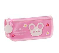 Astuccio di grande capacità, con simpatico motivo a topolino in stile cartone animato, astuccio per penne in tela con cerniera, organizer estetico per articoli di cancelleria per la scuola, ideale per