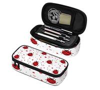 Astuccio di grande capacità organizer con motivo coccinelle con stampa con cerniera per ragazze ragazzi adolescenti adulti scuola ufficio borsa portaoggetti portapenne studenti cancelleria borsa