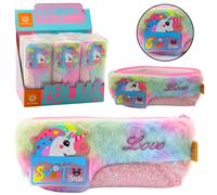 Astuccio di peluche con unicorno e dettagli scintillanti