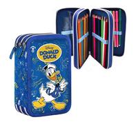 Astuccio Disney Donald Duck Paperino completo 3 zip scuola pennarelli Giotto
