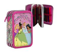 Astuccio Disney Principesse completo 3 zip scuola elementare pennarelli Giotto