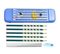 Astuccio diviso, astuccio con scomparti | contenitore per matite | suddivisione righello, distanziatore, scatola per matite multi-griglia per l'inizio della scuola, compleanno, Blu, vedi descrizione,