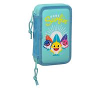 Baby Shark Surfing - Children's School Pencil Case, Coloured Pencil Case, with 2