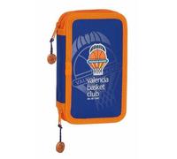 Astuccio Doppio Valencia Basket M854 Azzurro Arancio 12.5 x 19.5 x 4 cm [28 P