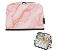 Astuccio elegante rosa marmo oro astuccio con cerniera grande carino portapenne ragazze ufficio ritorno a scuola adulti forniture per ufficio