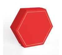 Astuccio Esagonale 12x12x4 cm. ROSSO 6 SCOMPARTI CON FOIL IN ORO (set da 20 pz.)