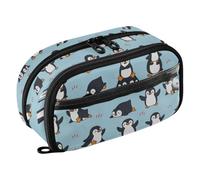Astuccio espandibile blu con pinguino, finestra trasparente in PVC