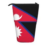 Astuccio espandibile con bandiera del Nepal, in tessuto Oxford multi-design, altezza regolabile, borsa cosmetica multiuso