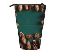 Astuccio espandibile per matite con bordo a pigna, tessuto Oxford multi-design, altezza regolabile, borsa cosmetica multiuso